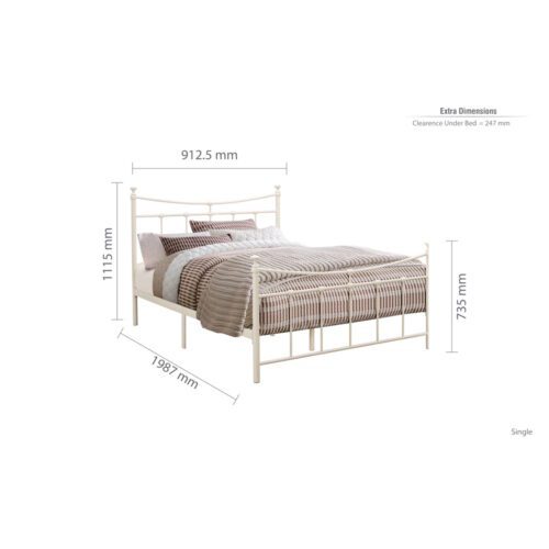 Emily Single Metal Bed - Image 3