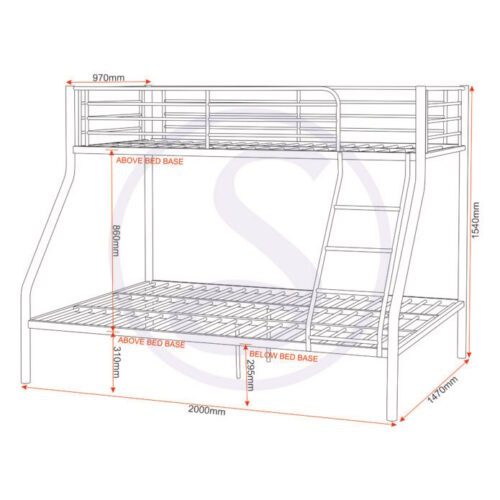 Metal Triple Sleeper Bunk Bed - Image 7