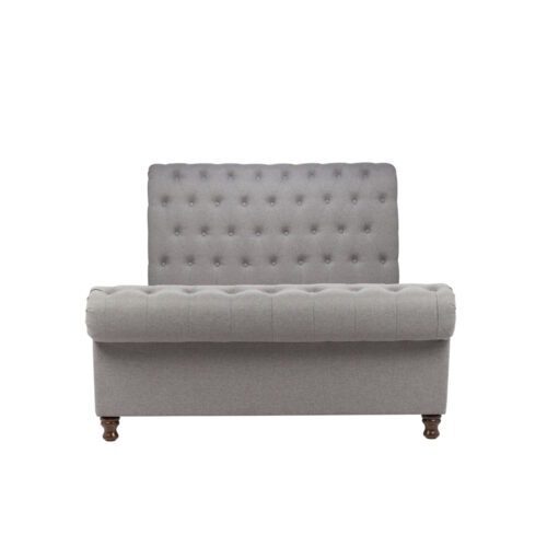 Castello Grey Fabric Scroll Sleigh Bed Frame - Image 7
