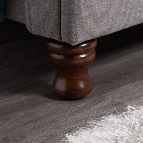 Castello Grey Fabric Scroll Sleigh Bed Frame - Image 4