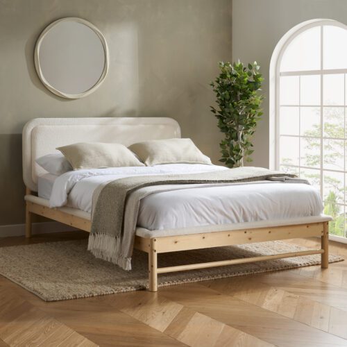 Emmi Boucle Wooden Bed Frame