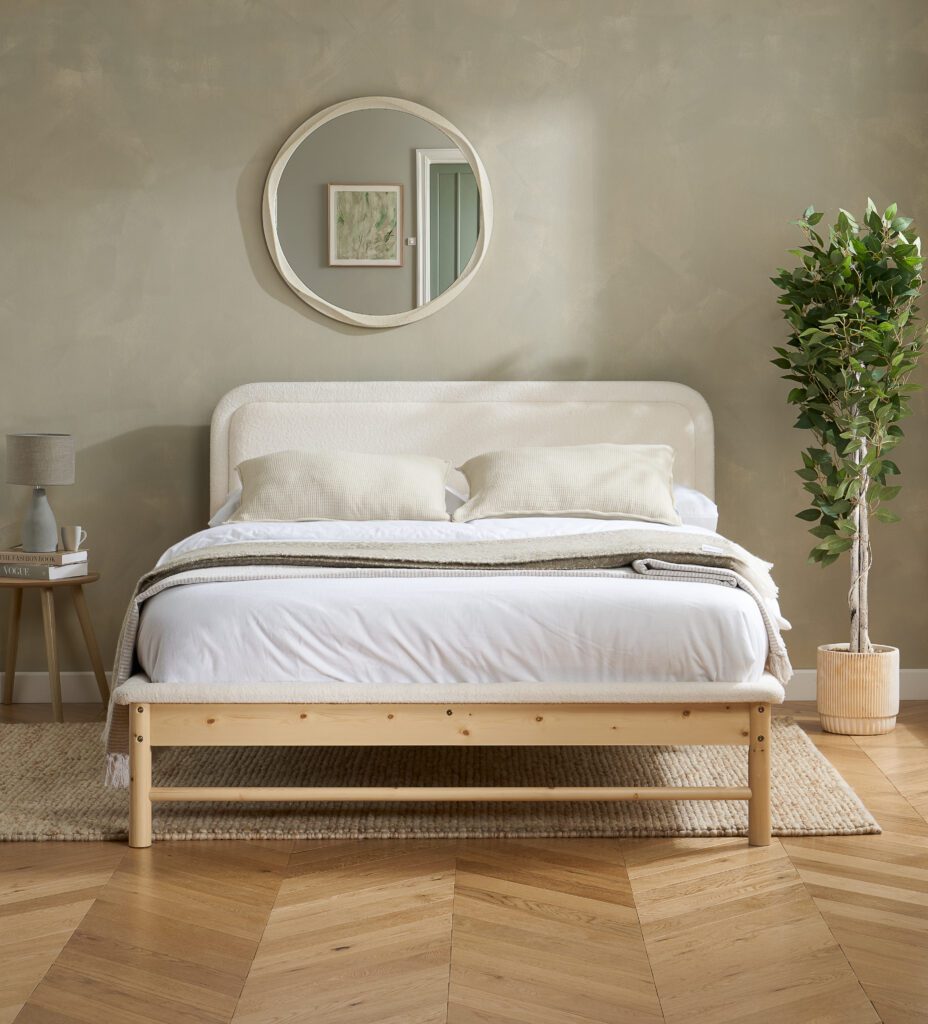 Emmi Boucle Wooden Bed Frame - Image 2