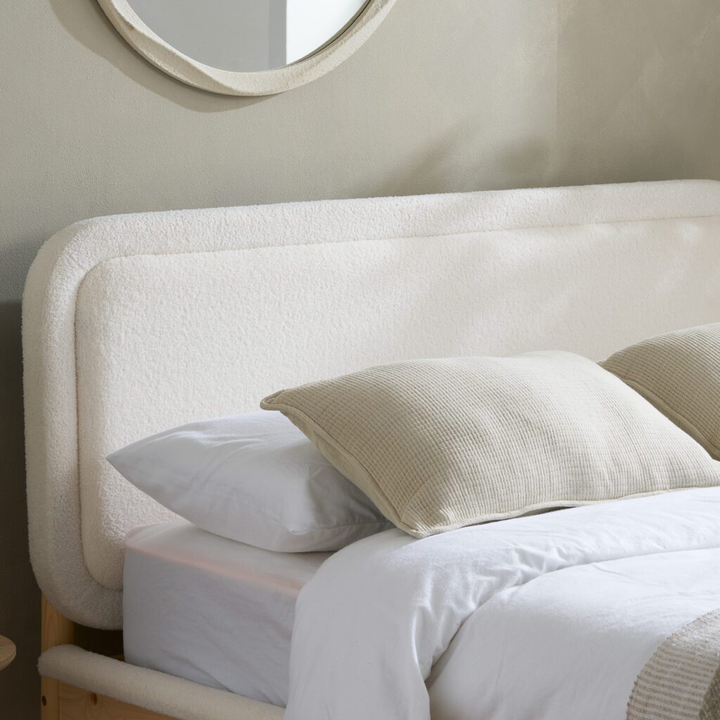 Emmi Boucle Wooden Bed Frame - Image 3