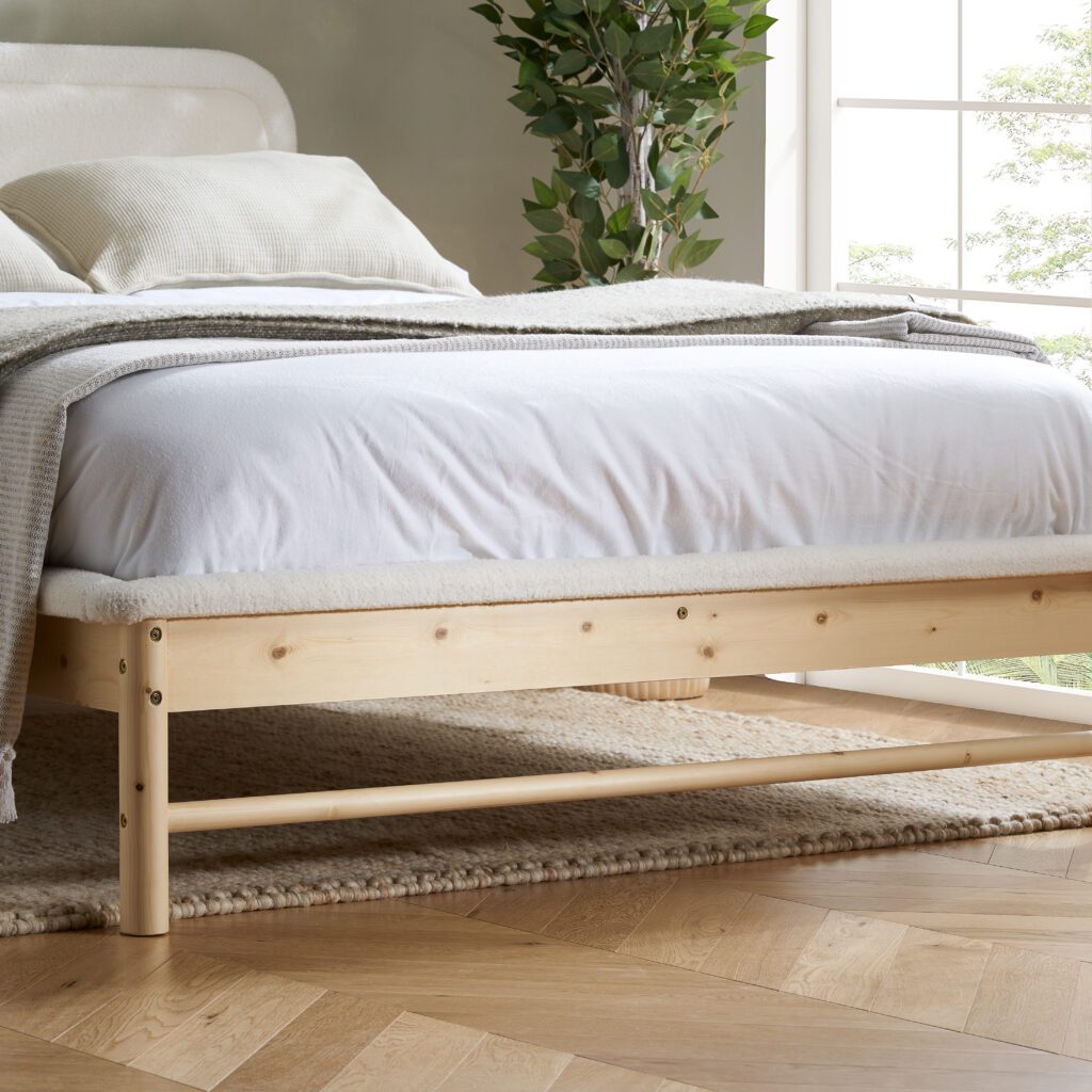 Emmi Boucle Wooden Bed Frame - Image 6