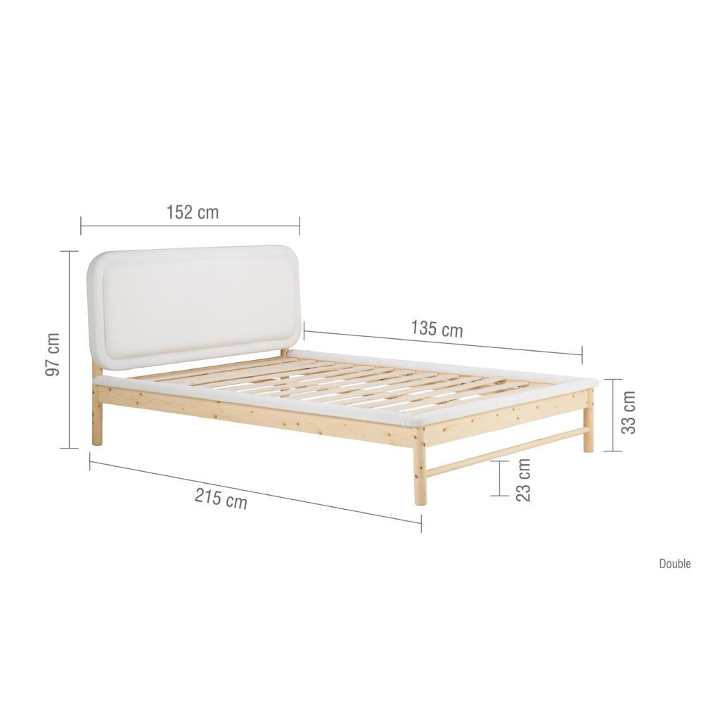 Emmi Boucle Wooden Bed Frame - Image 8